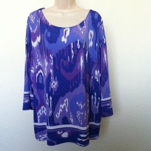Bob Mackie Wearable Art 3X Multicolored Tunic Top